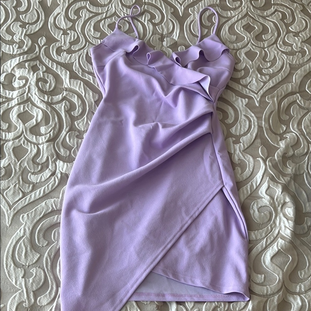 Elegant Lavender Ruffle Dress